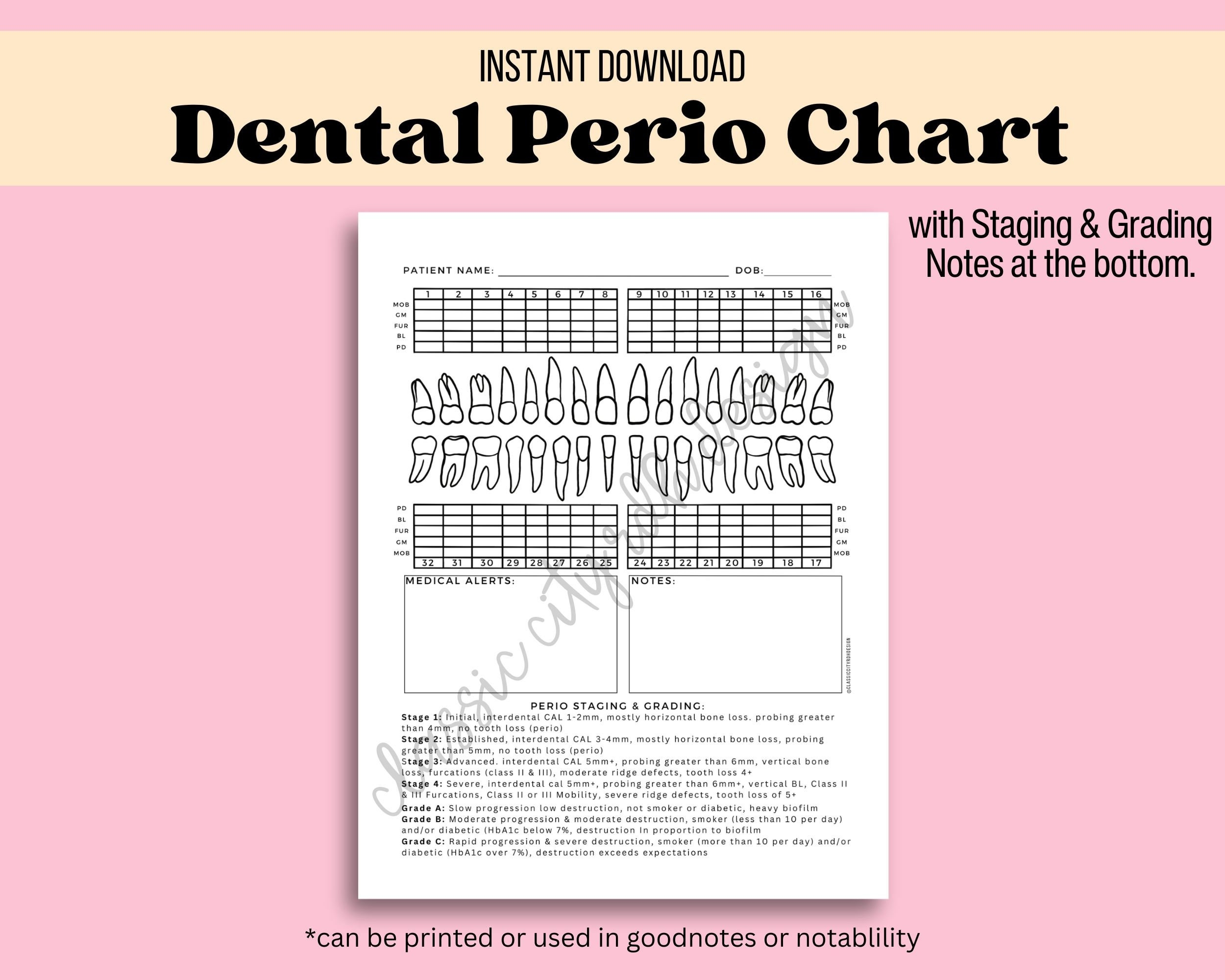 Free Printable Blank Perio Chart