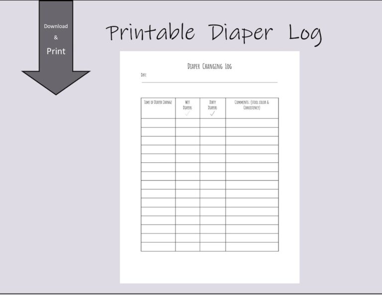 Diaper Changing Log Etsy UK