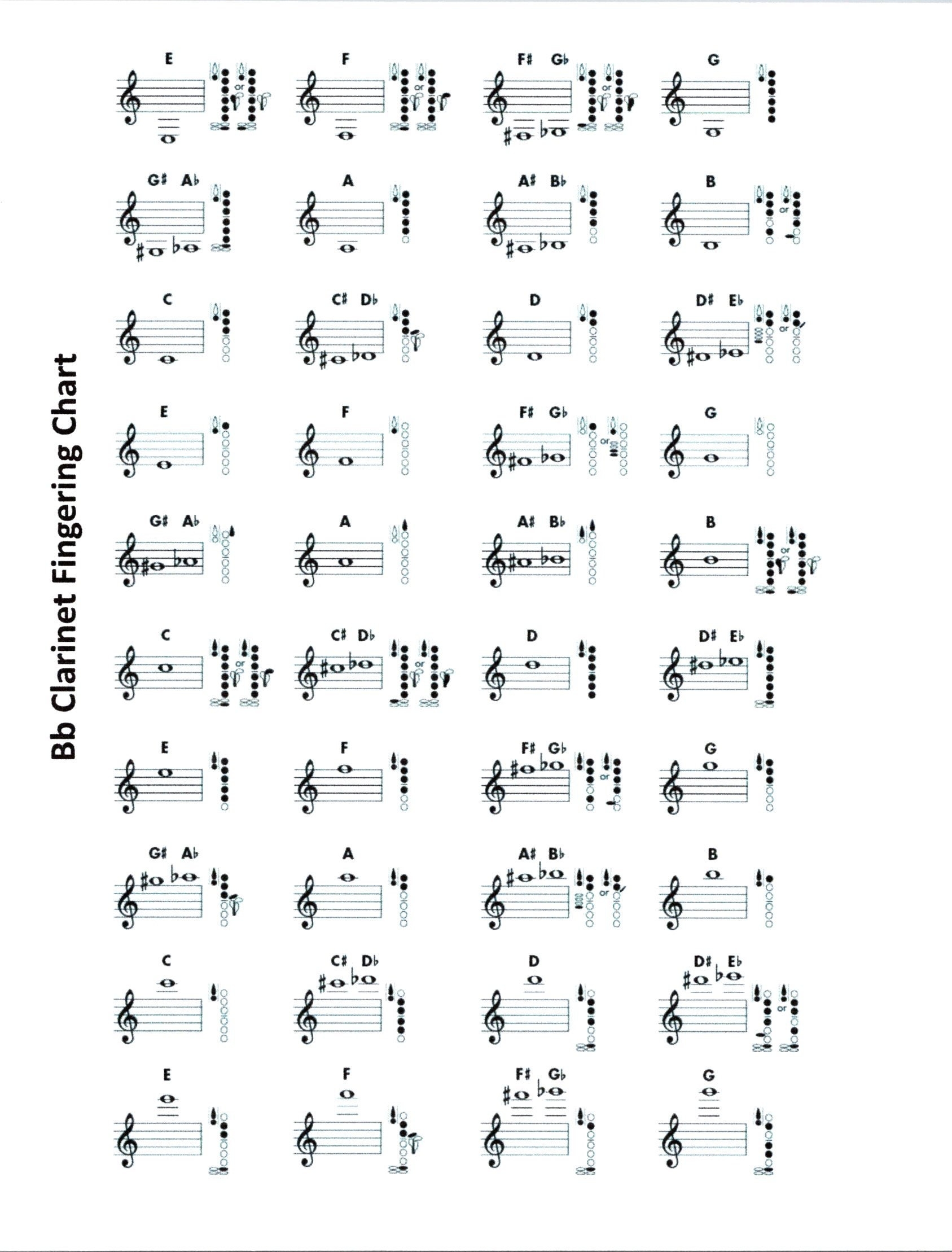 Digital B Flat Clarinet Fingering Chart For Beginners To Advanced Etsy Israel Digital B Flat Clarinet Fingering Chart For Beginners To Advanced Etsy Israel