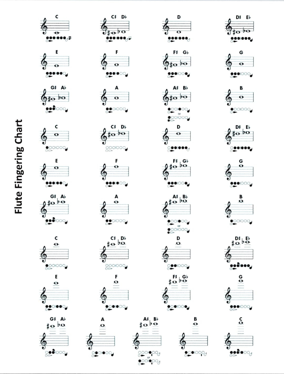 Printable Flute Finger Chart For Beginners