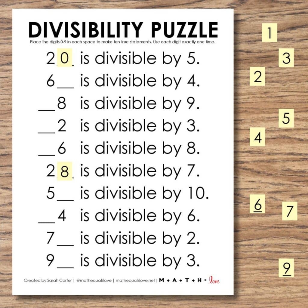 Divisibility Rules Printable Chart Free PDF 