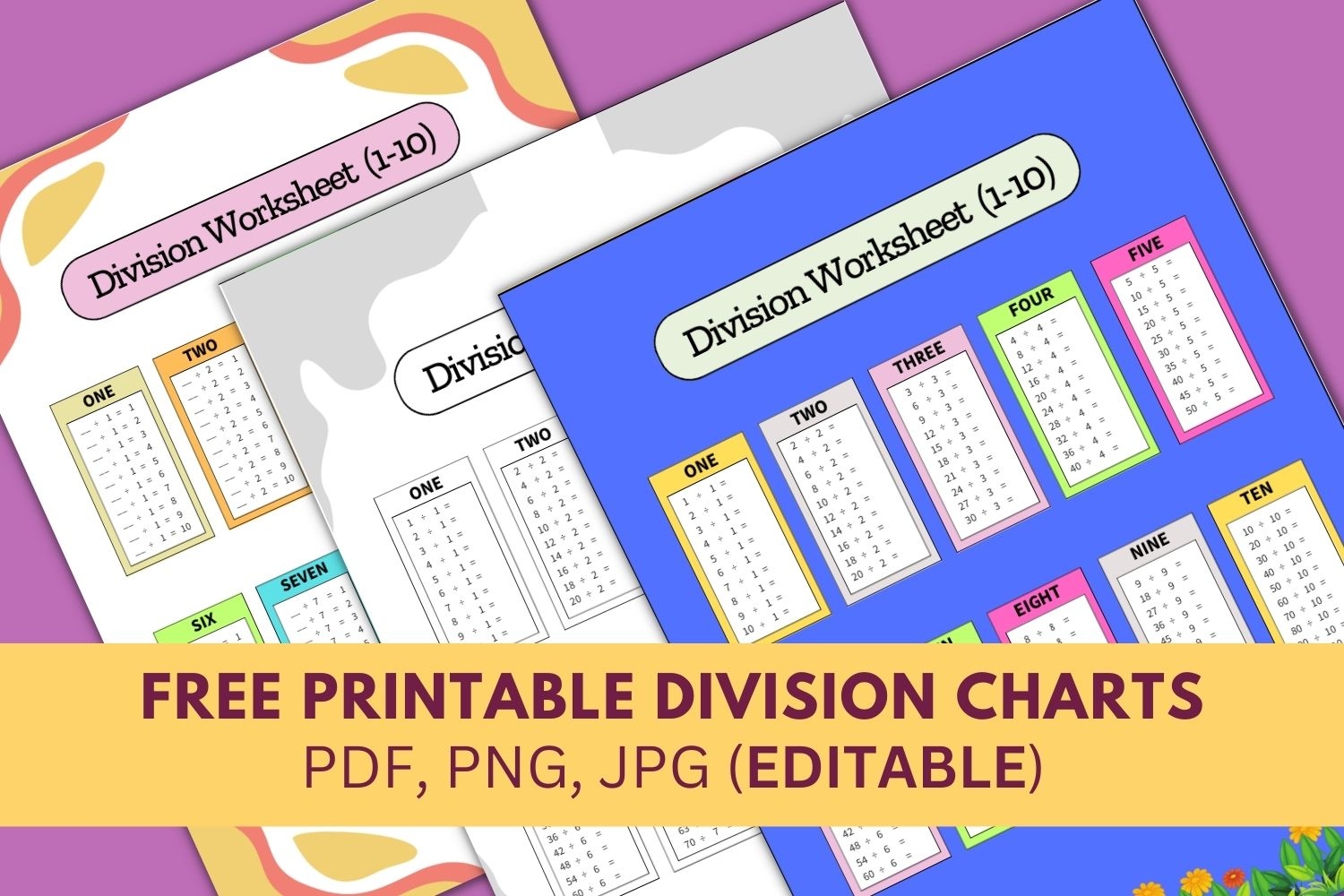 Free Printable Division Chart Pdf Free Printable Division Chart Pdf