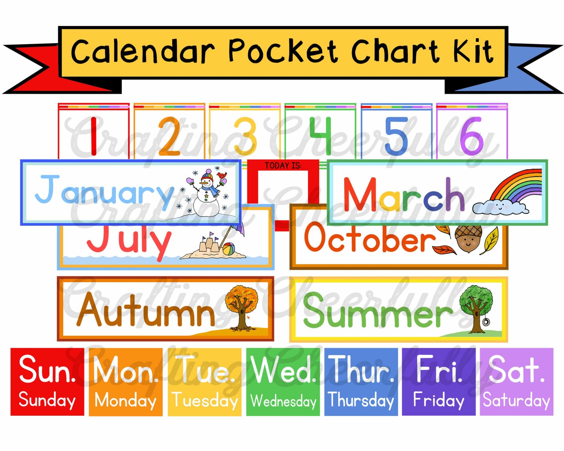 DIY Calendar Pocket Chart Crafting Cheerfully