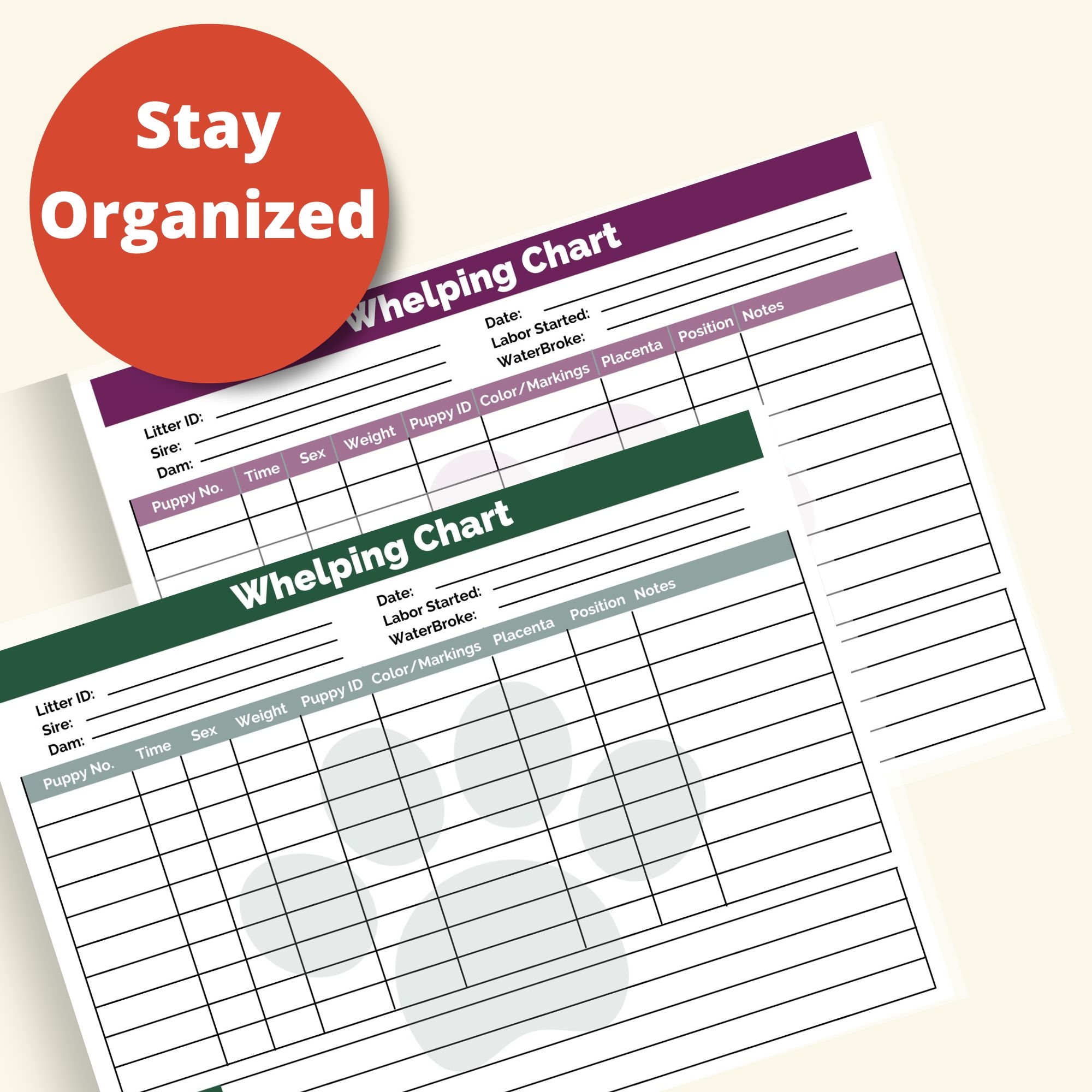 Free Printable Whelping Charts