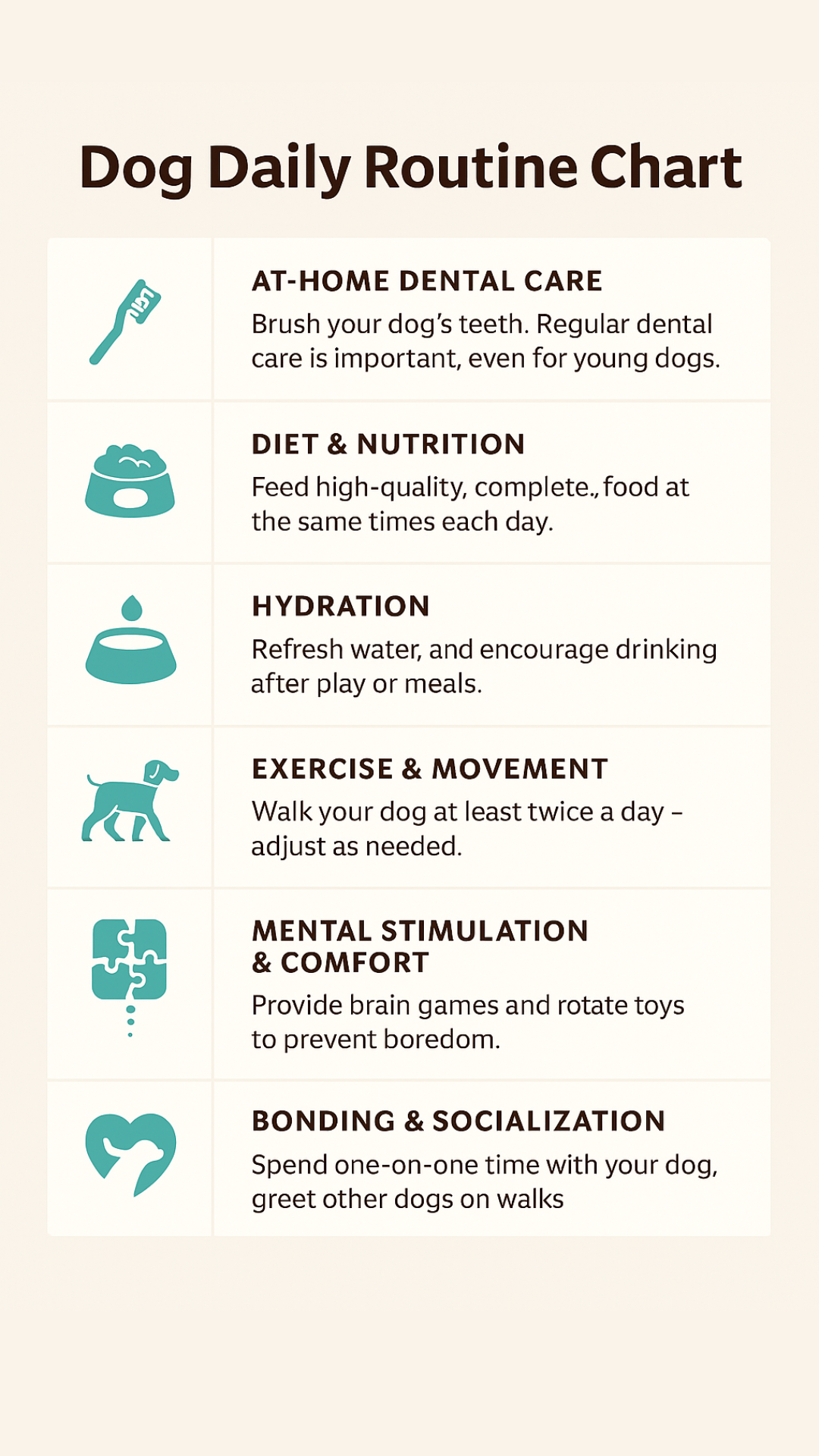 Dog Daily Care Guide Printable Dog Daily Routine Chart