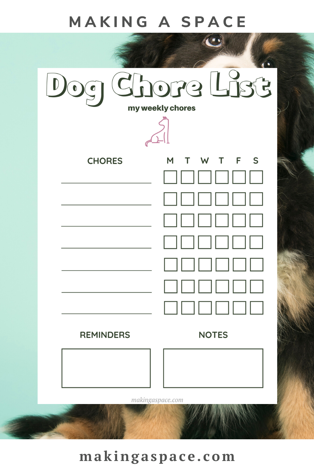 Printable Dog Chore Chart Printable Dog Chore Chart