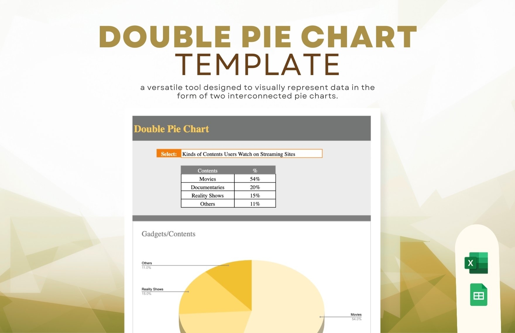 Double Pie Chart Template In Excel Google Sheets Download Template