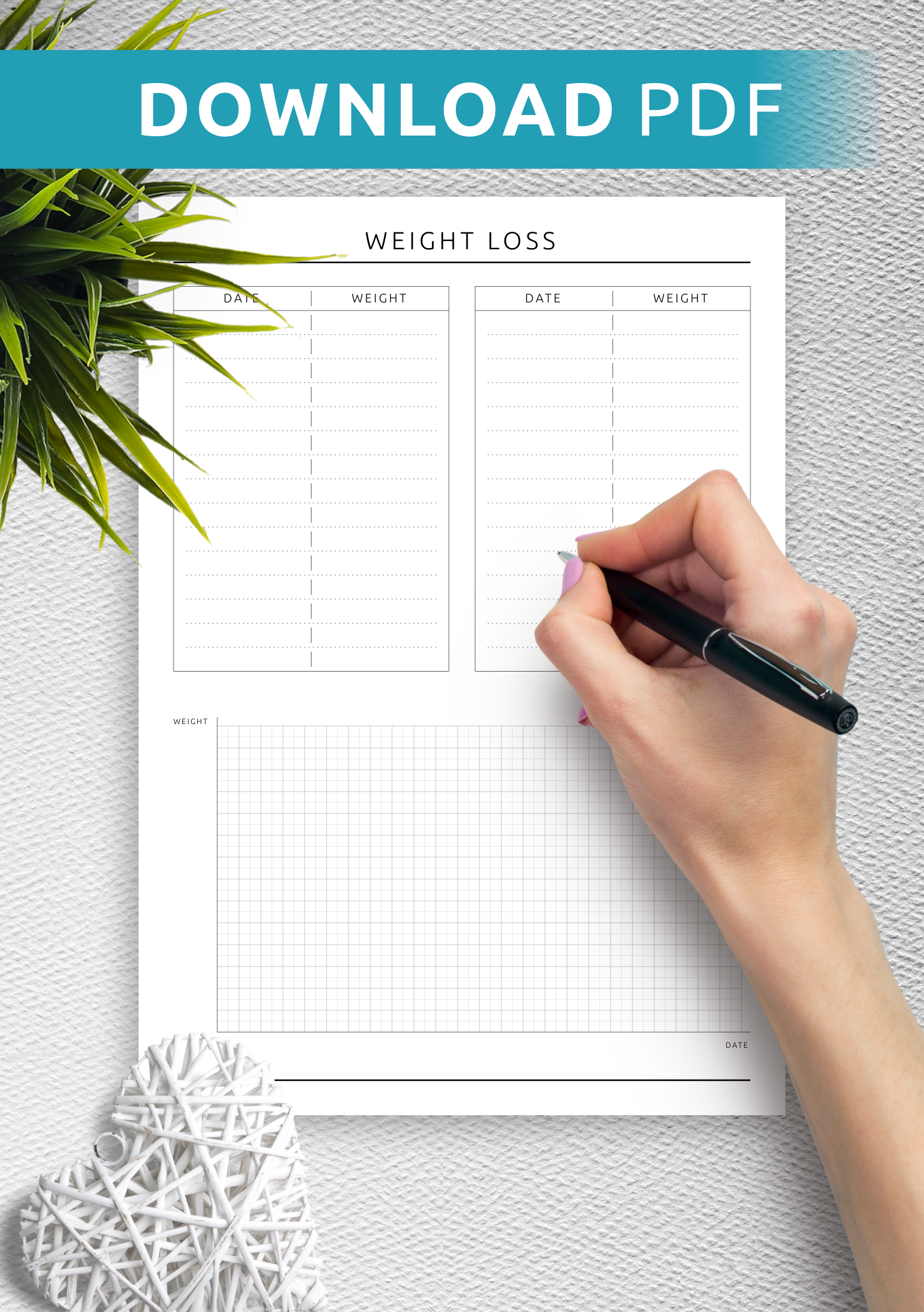 Free Printable Weight Tracker Chart