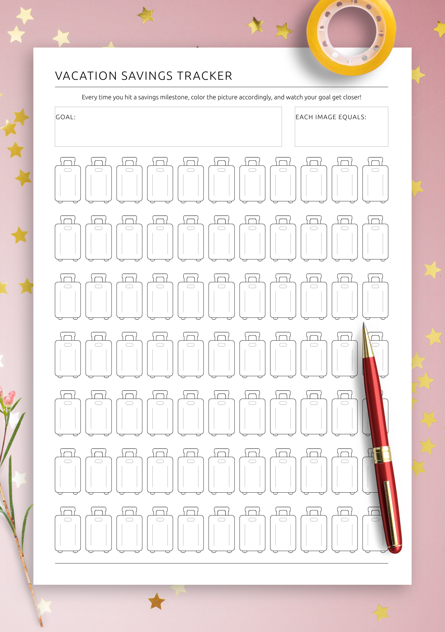 Free Printable Savings Goal Chart
