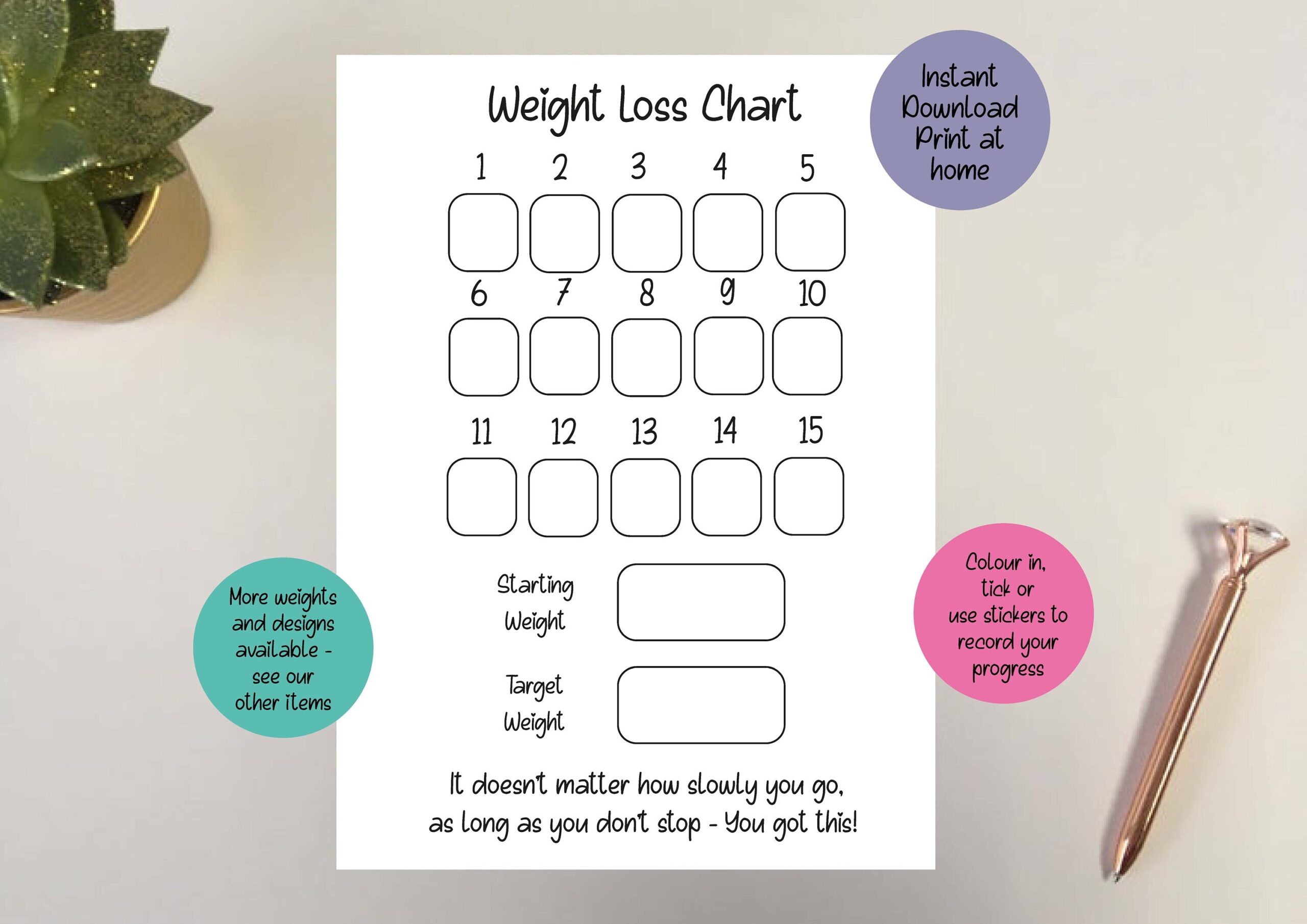 Free Printable Weight Loss Coloring Chart