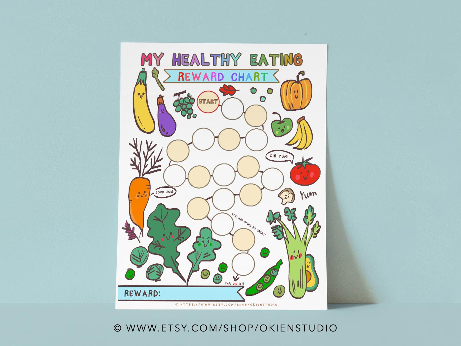 Eat Veggies Reward Chart Good Behavior Tracker digital Download Etsy