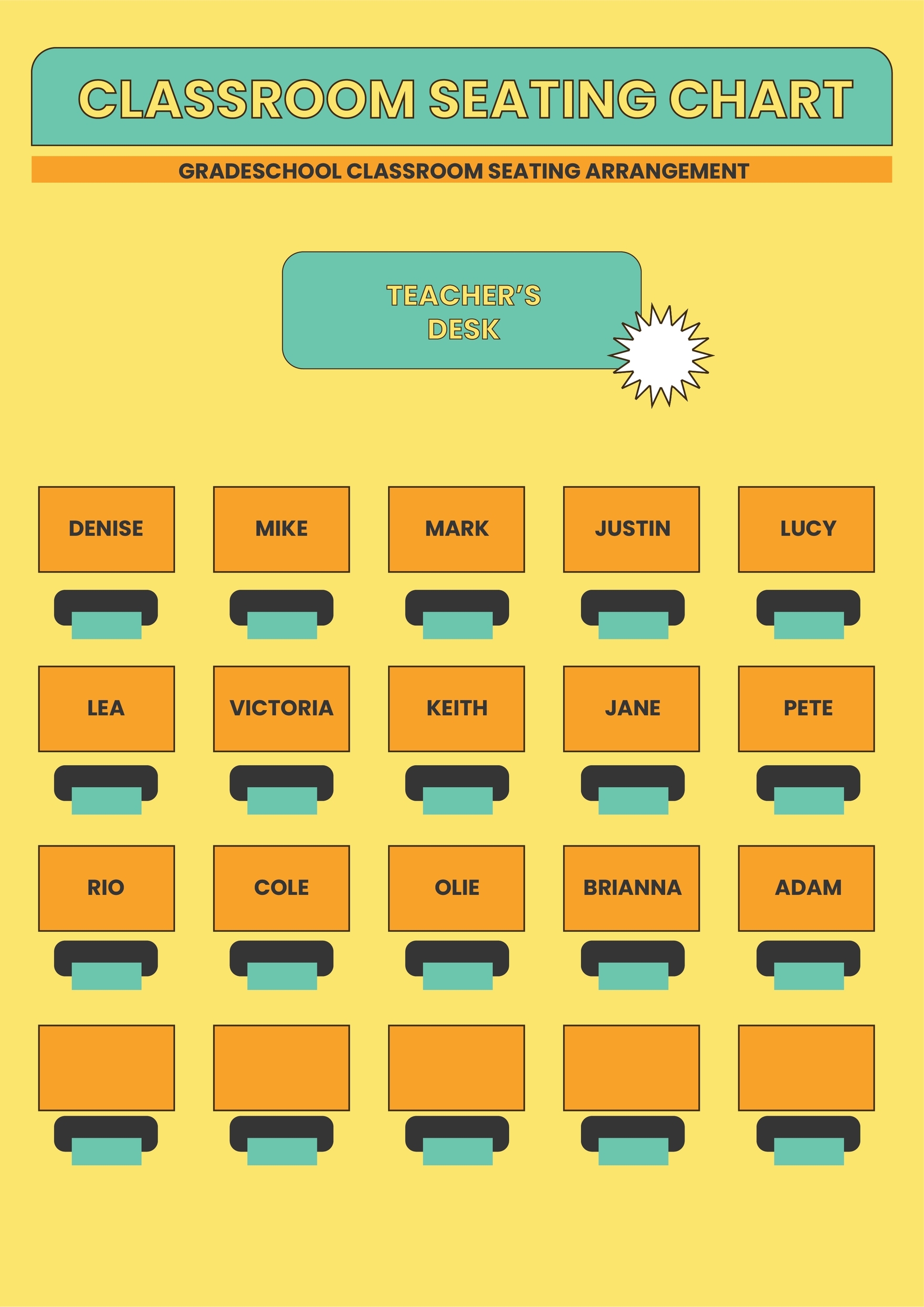 Free Printable Classroom Seating Charts