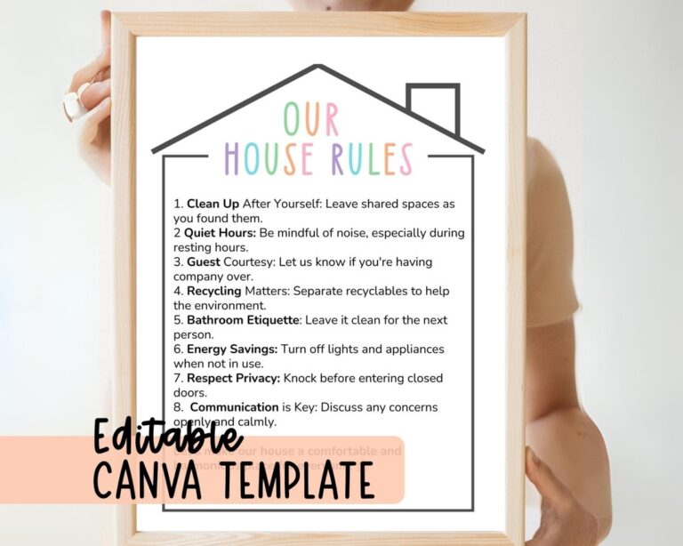 Editable House Rules Chart For Kid And Families Household Rules Chart Family Values Chart Family Rules Printable FHE Lesson Family Council Etsy