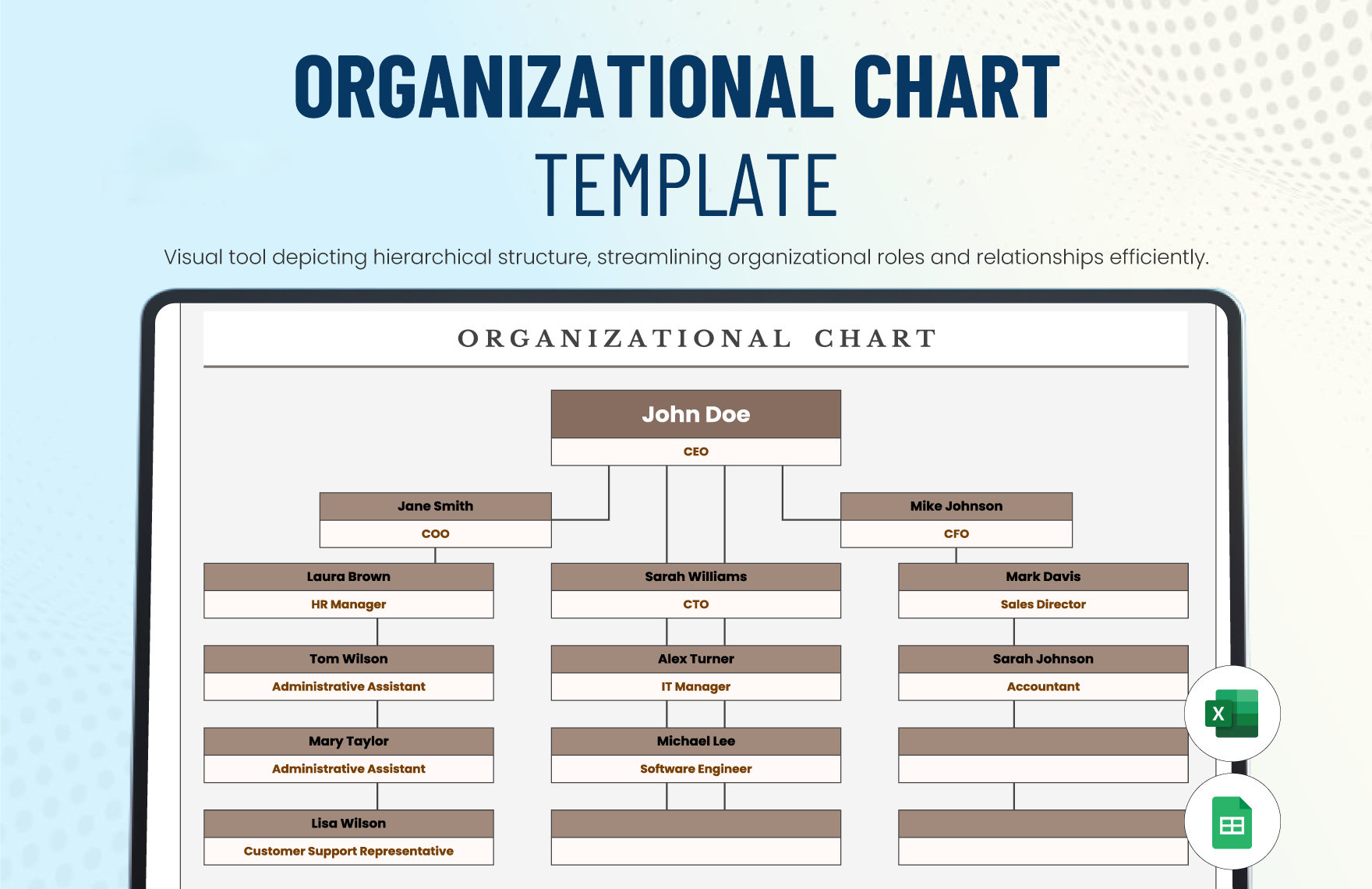 Editable Organizational Chart Templates In Excel To Download