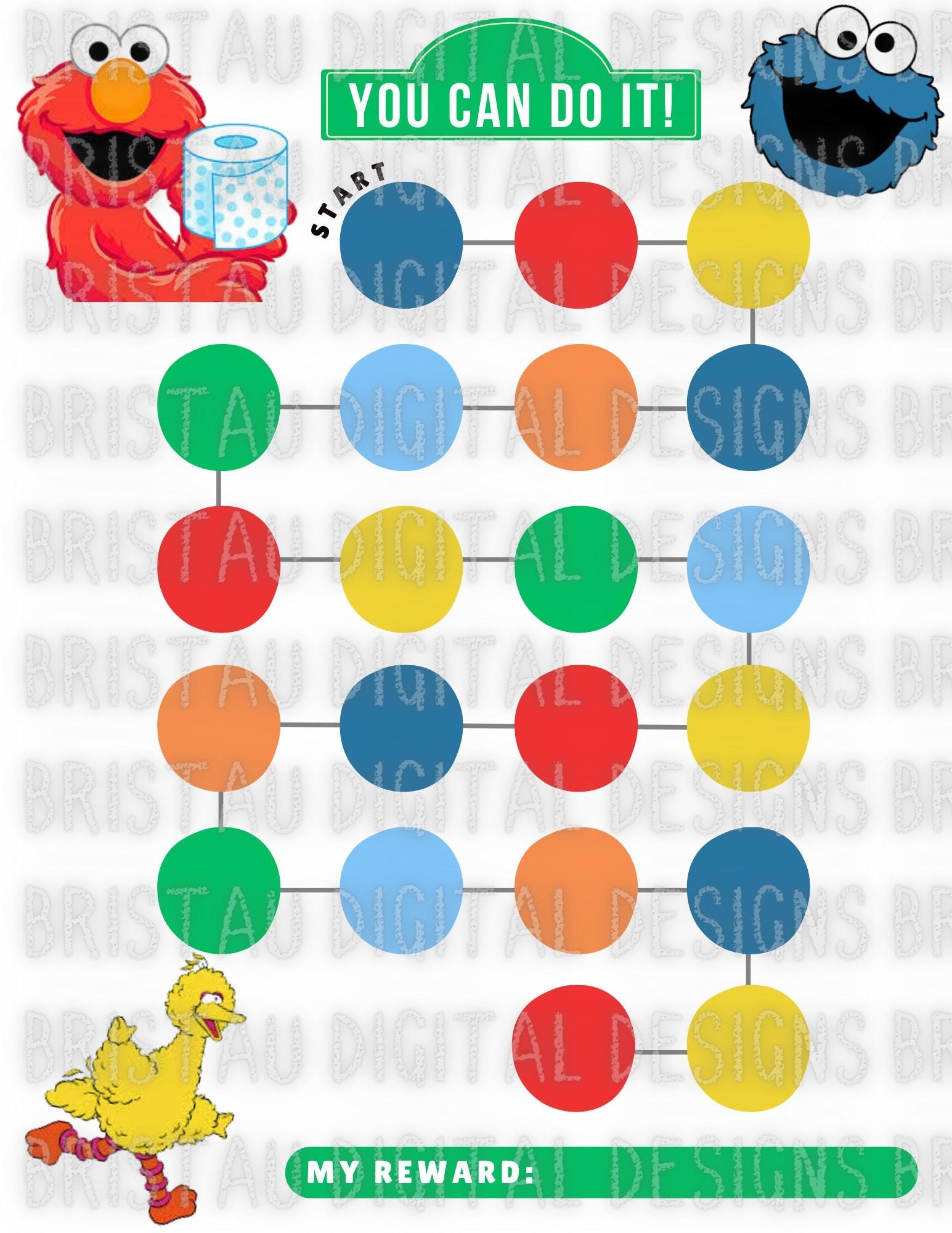 Elmo Potty Chart Etsy