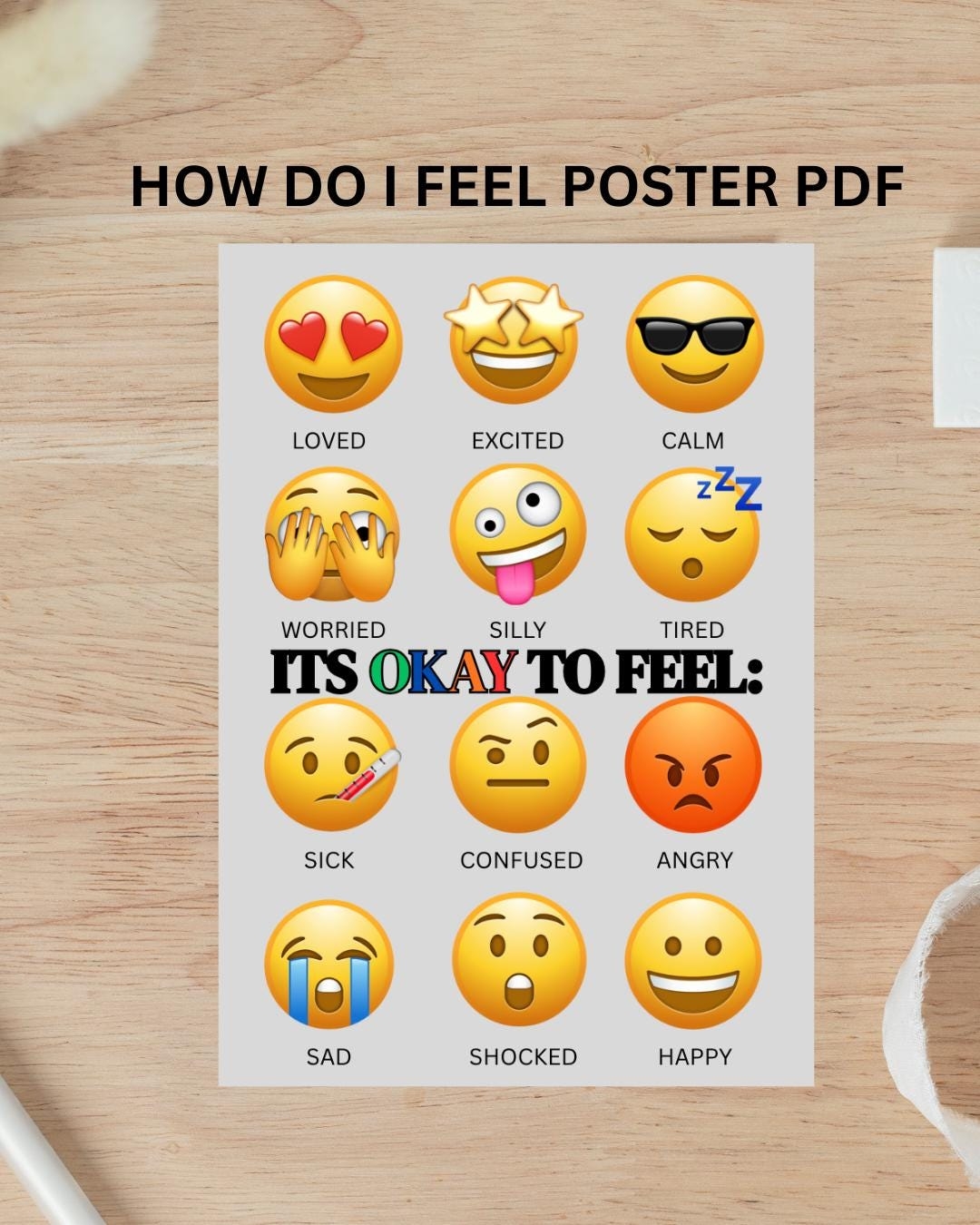 Emoji Feelings Chart Pdf Etsy Emoji Feelings Chart Pdf Etsy