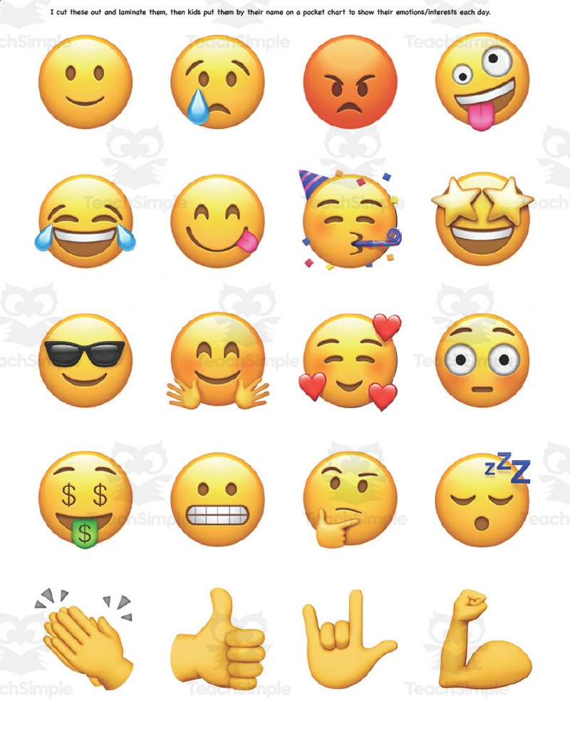 Emoji Printables Expressing Emotions Activity By Teach Simple Emoji Printables Expressing Emotions Activity By Teach Simple