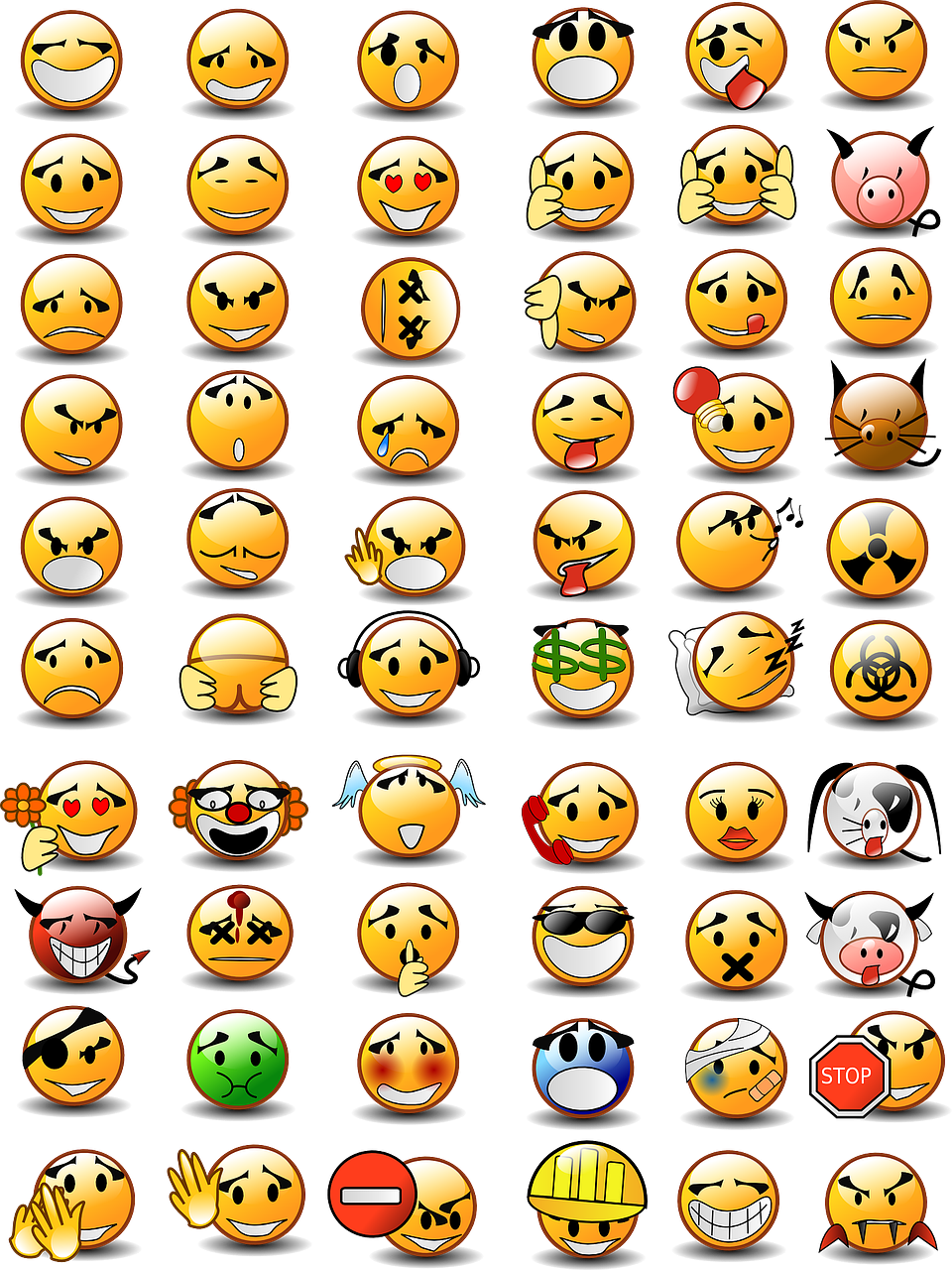 Emoticons set collection expressions variety Free Image From Needpix