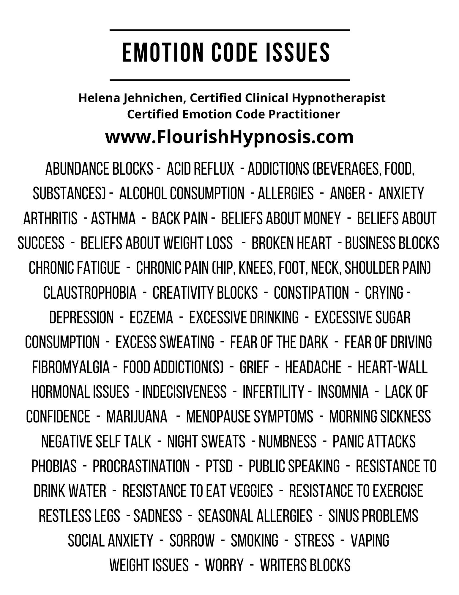 Emotion Code For Hypnotists Flourish Hypnosis Emotion Code For Hypnotists Flourish Hypnosis