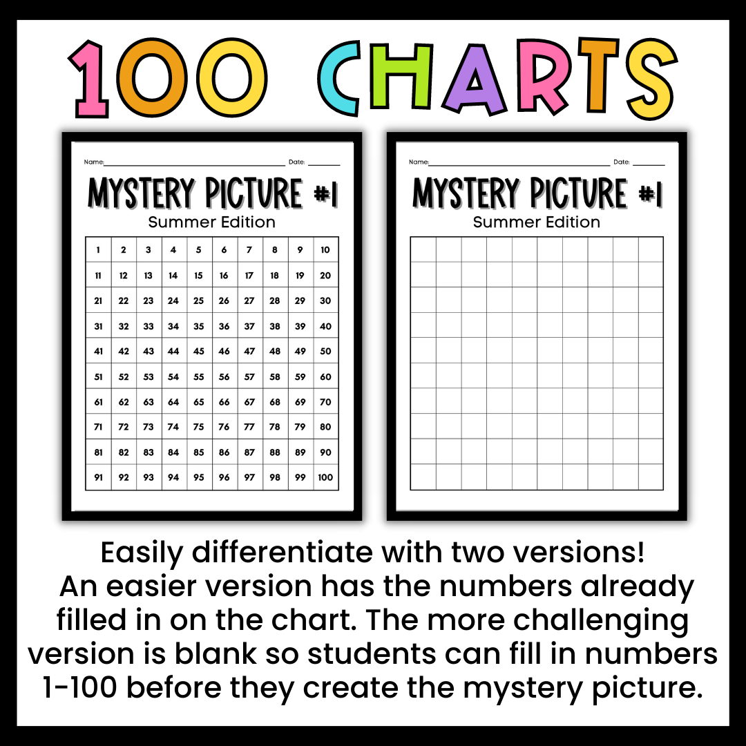 Printable Hundred Chart Mystery Picture
