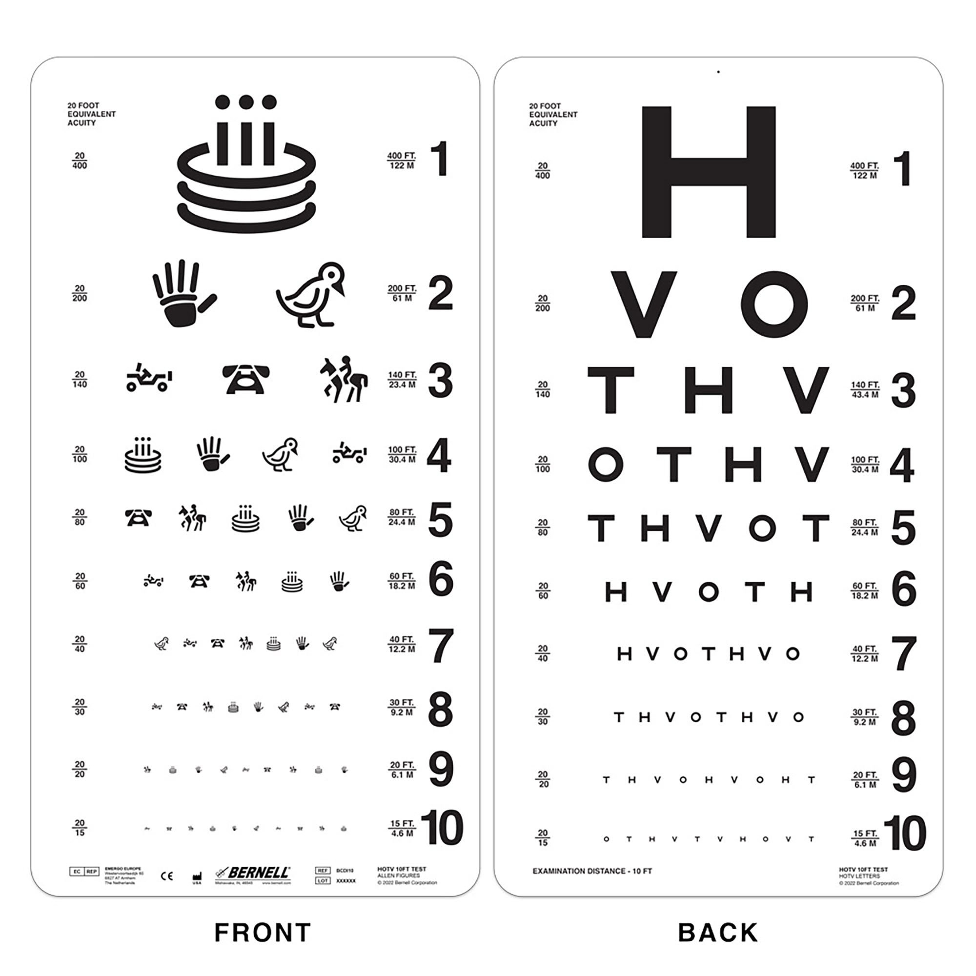 Eye Chart 10 Foot Distance Acuity Test McKesson