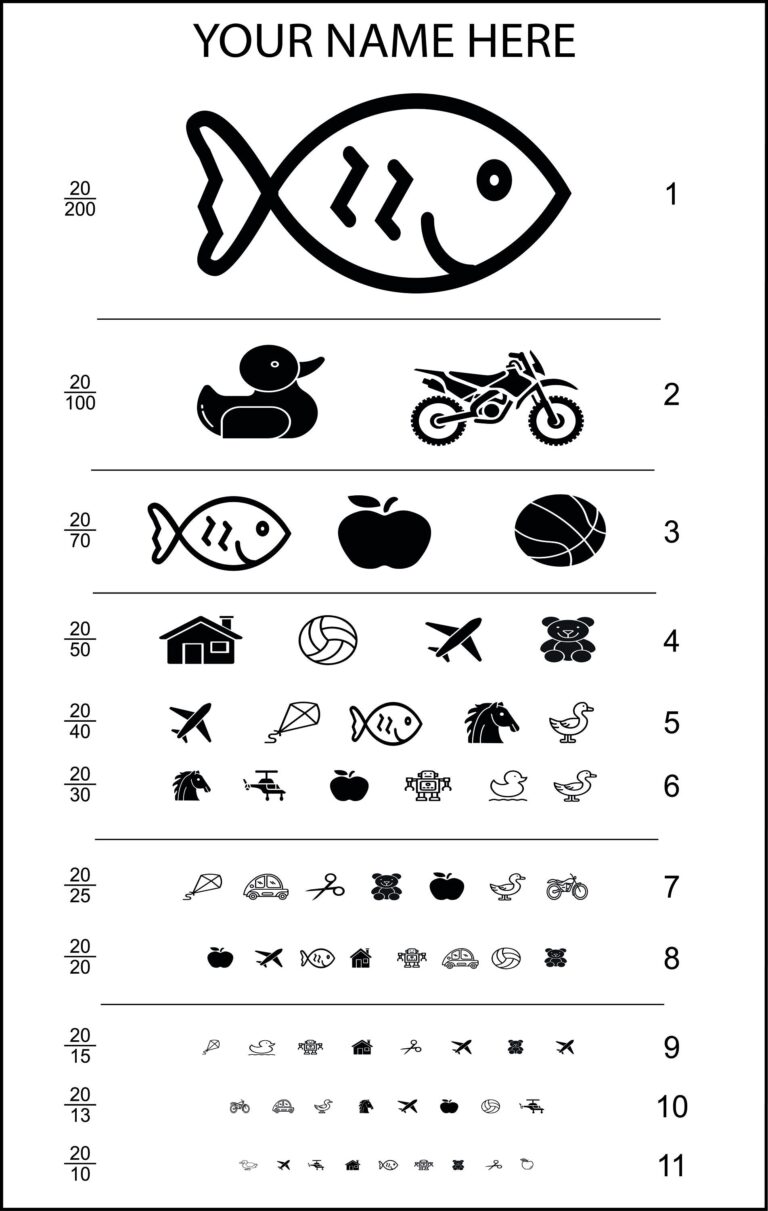 Eye Test Chart For Kids PRINT READY Etsy