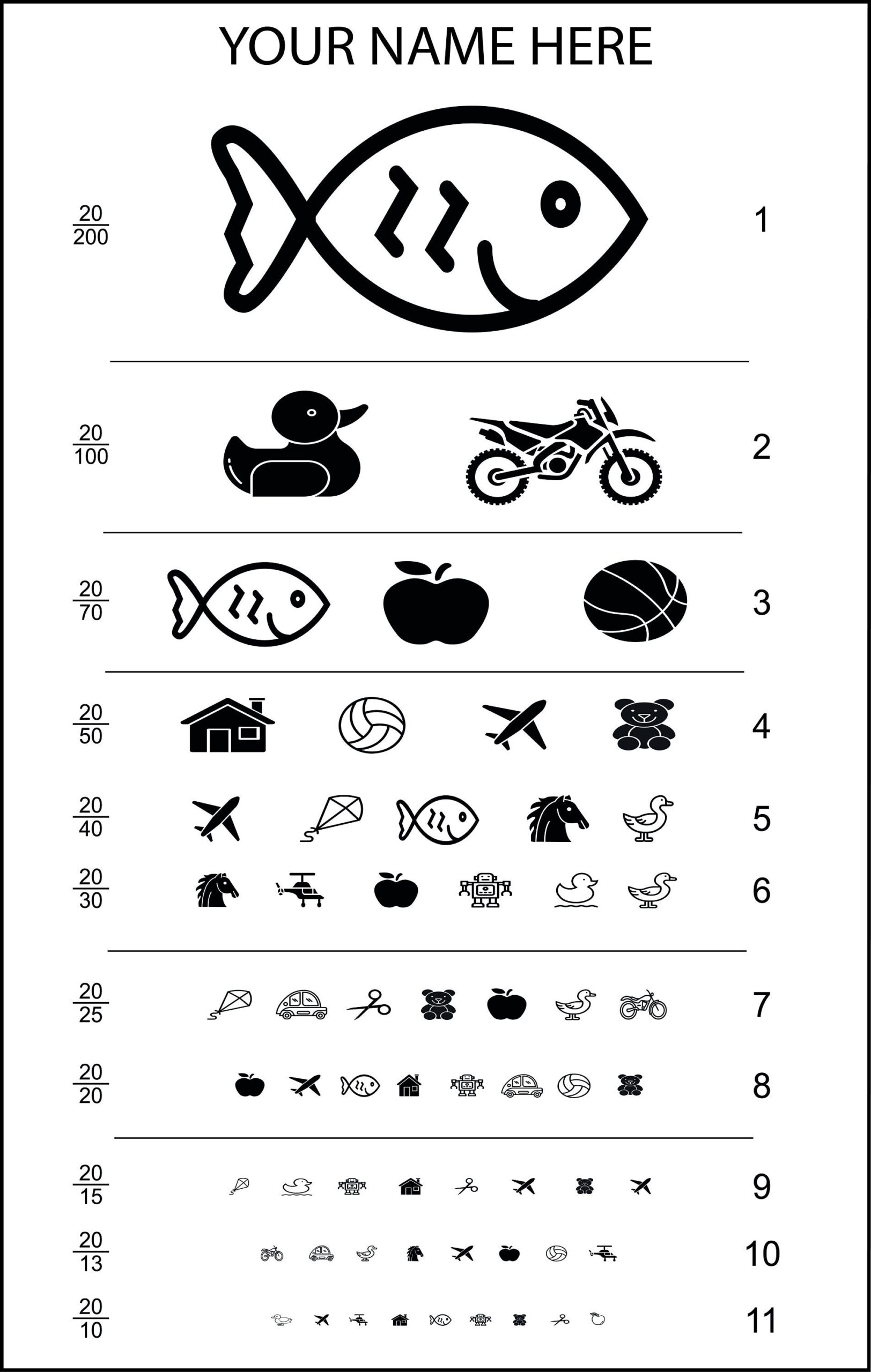 Eye Test Chart For Kids PRINT READY Etsy Eye Test Chart For Kids PRINT READY Etsy