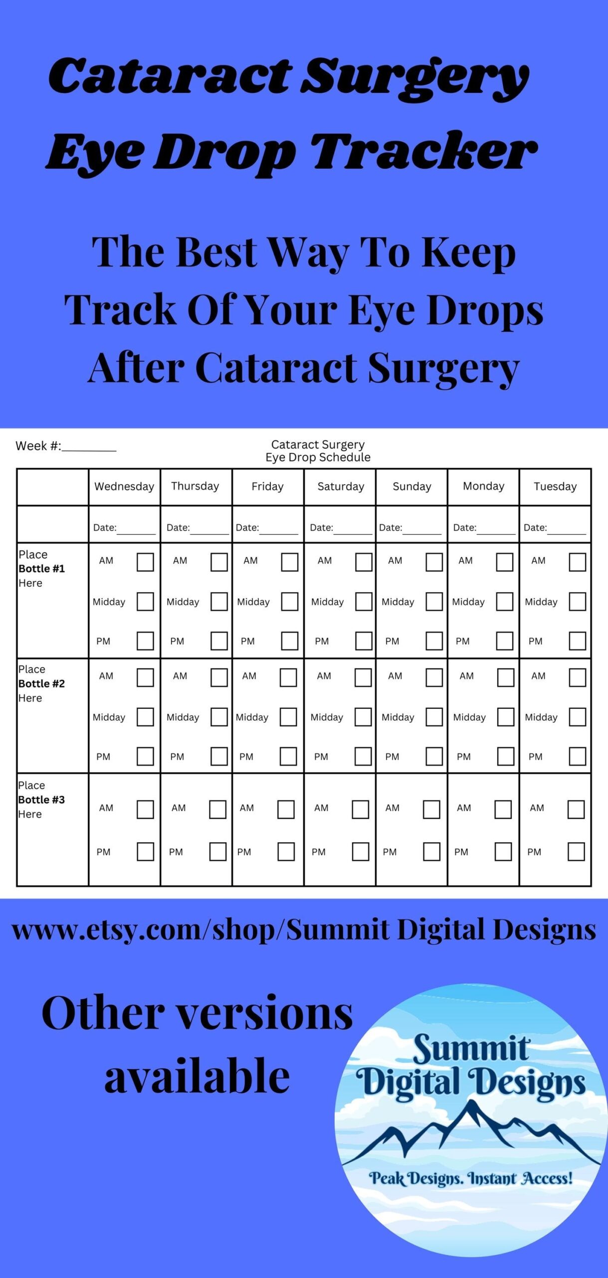 Eyedrop Cataract Surgery Eye Drop Tracker Eye Drop Schedule For Cataract Surgery Printable Medication Tracker Medical Tracker Eyedrops Etsy New Zealand