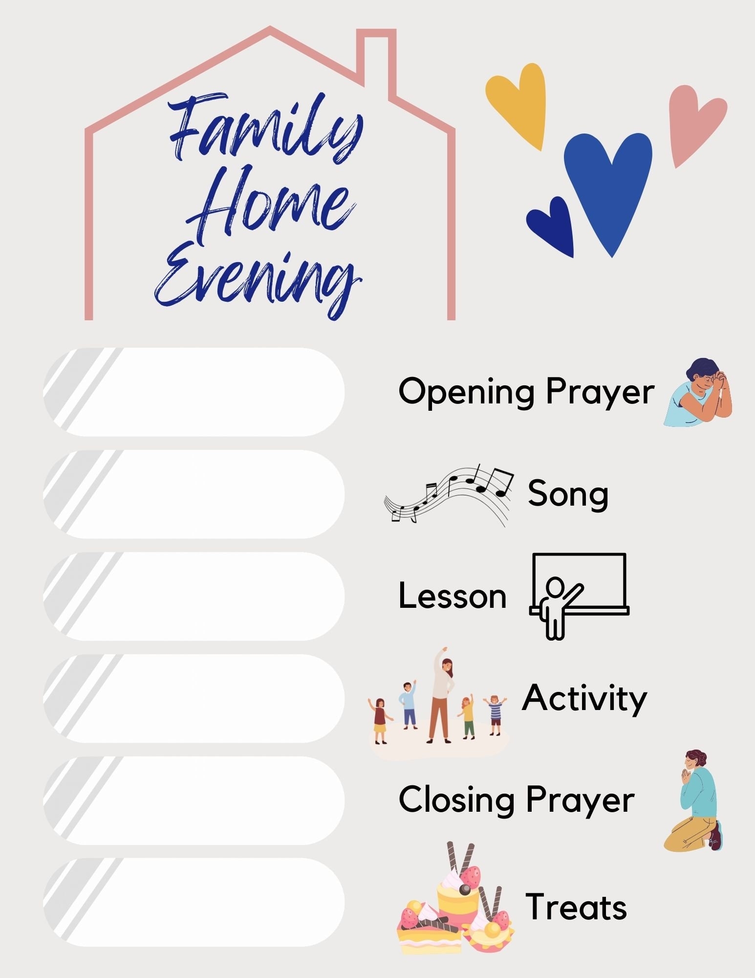 Family Home Evening Chart Etsy