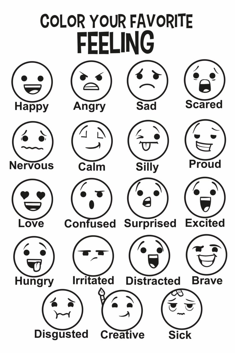 Feelings Chart children s Mental Health printable Counseling Activities Etsy Norway