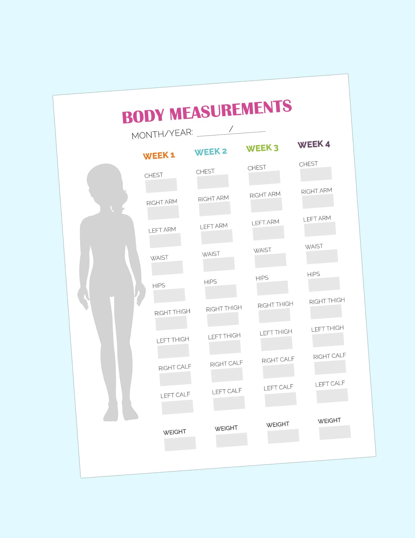 Free Printable Measurement Chart