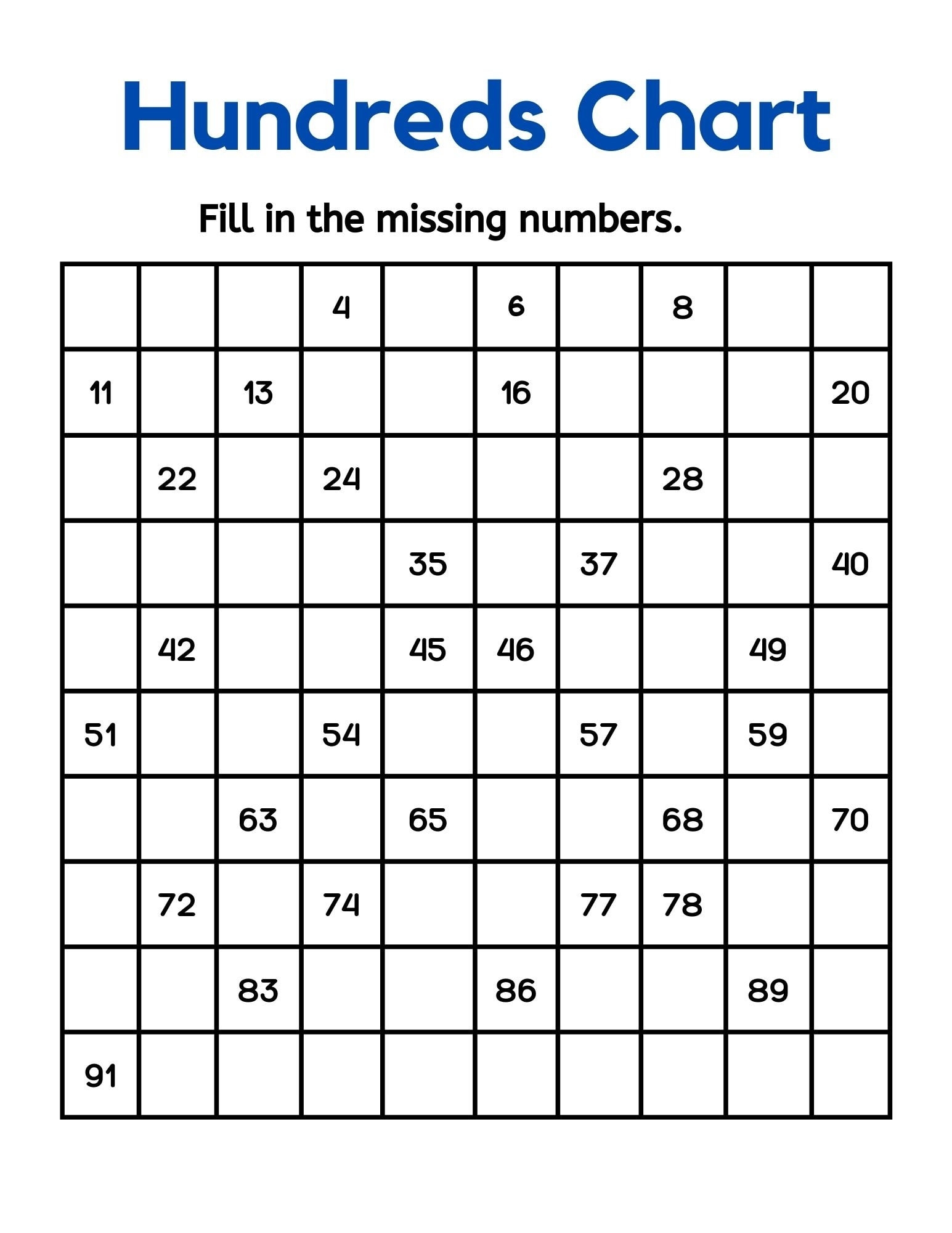 Fill In The Missing Numbers 100 Chart Digital Printable Etsy Denmark Fill In The Missing Numbers 100 Chart Digital Printable Etsy Denmark