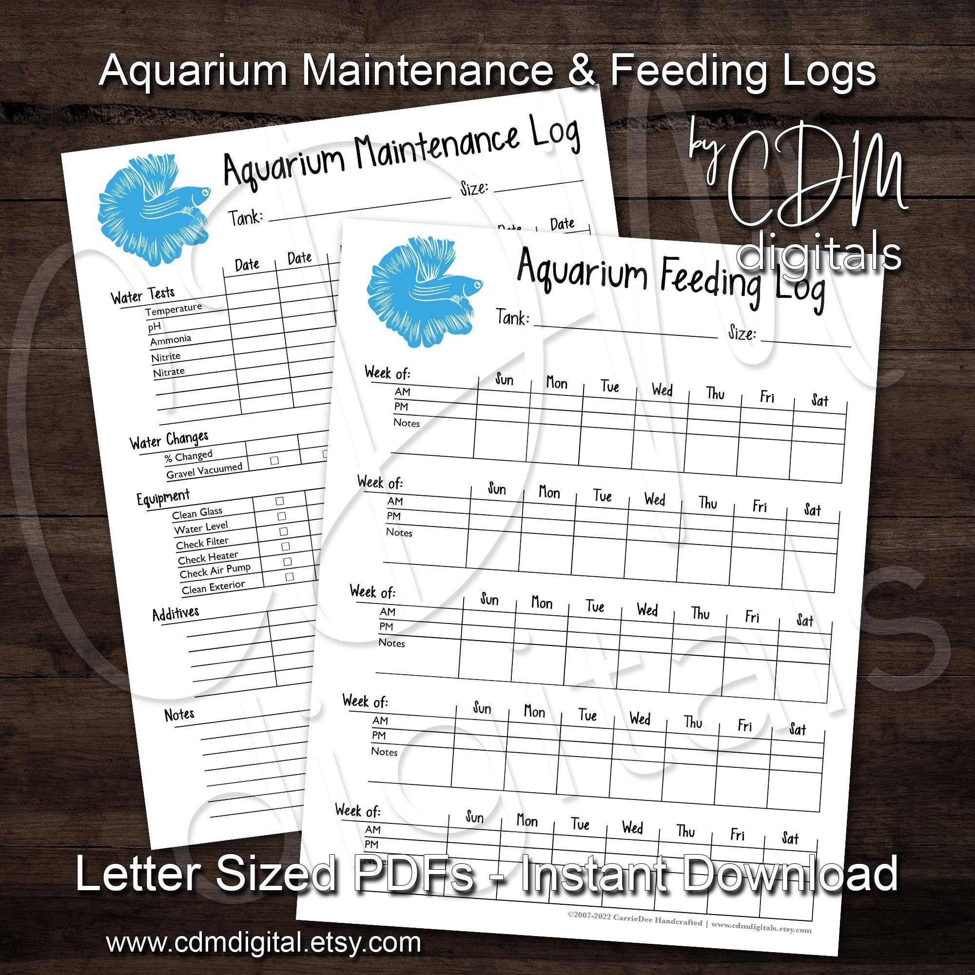 Fish Feeding Chart Etsy Canada