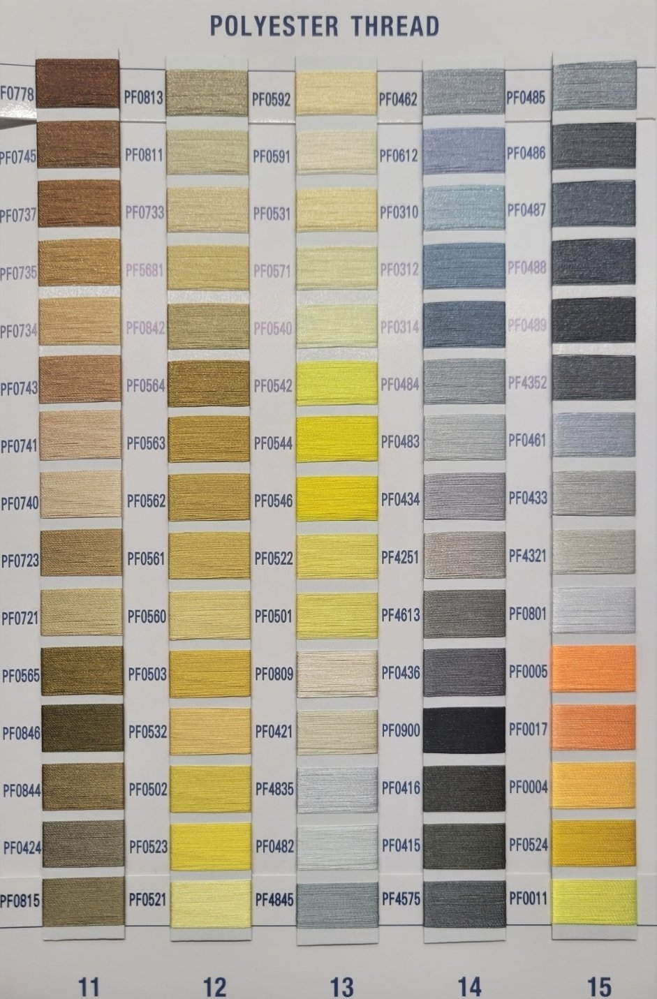 Floriani Deluxe Thread Color Chart 844050096053