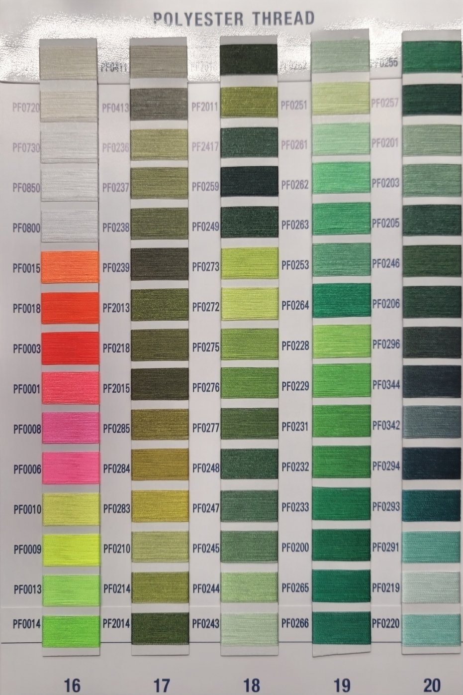 Floriani Deluxe Thread Color Chart 844050096053