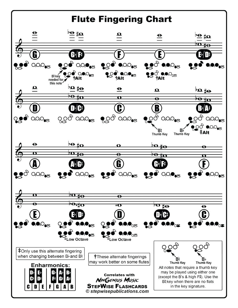 Flute Fingering Chart And Flashcards StepWise Publications Materials For Band Orchestra Flute Fingering Chart And Flashcards StepWise Publications Materials For Band Orchestra