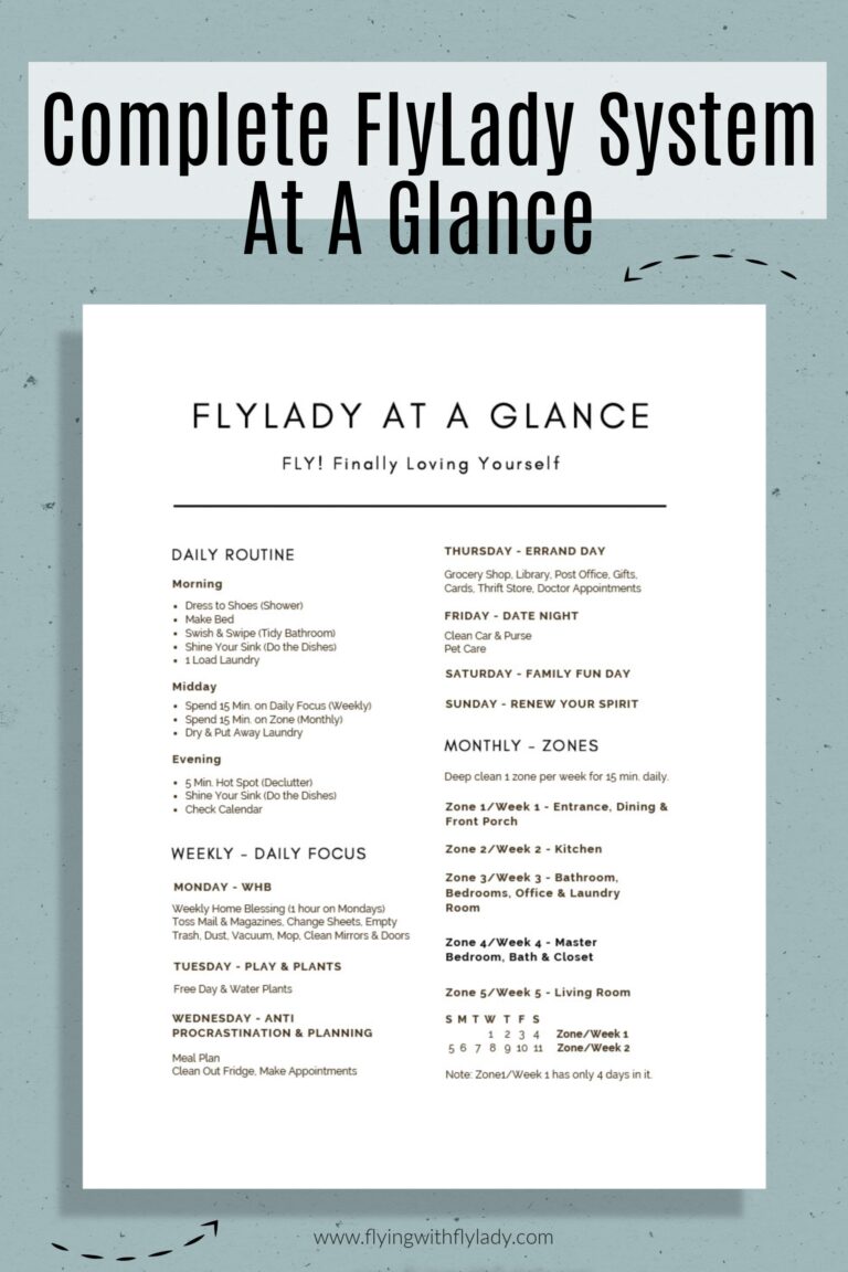 Flylady Control Journal Printable Cleaning Schedule editable PDF Etsy