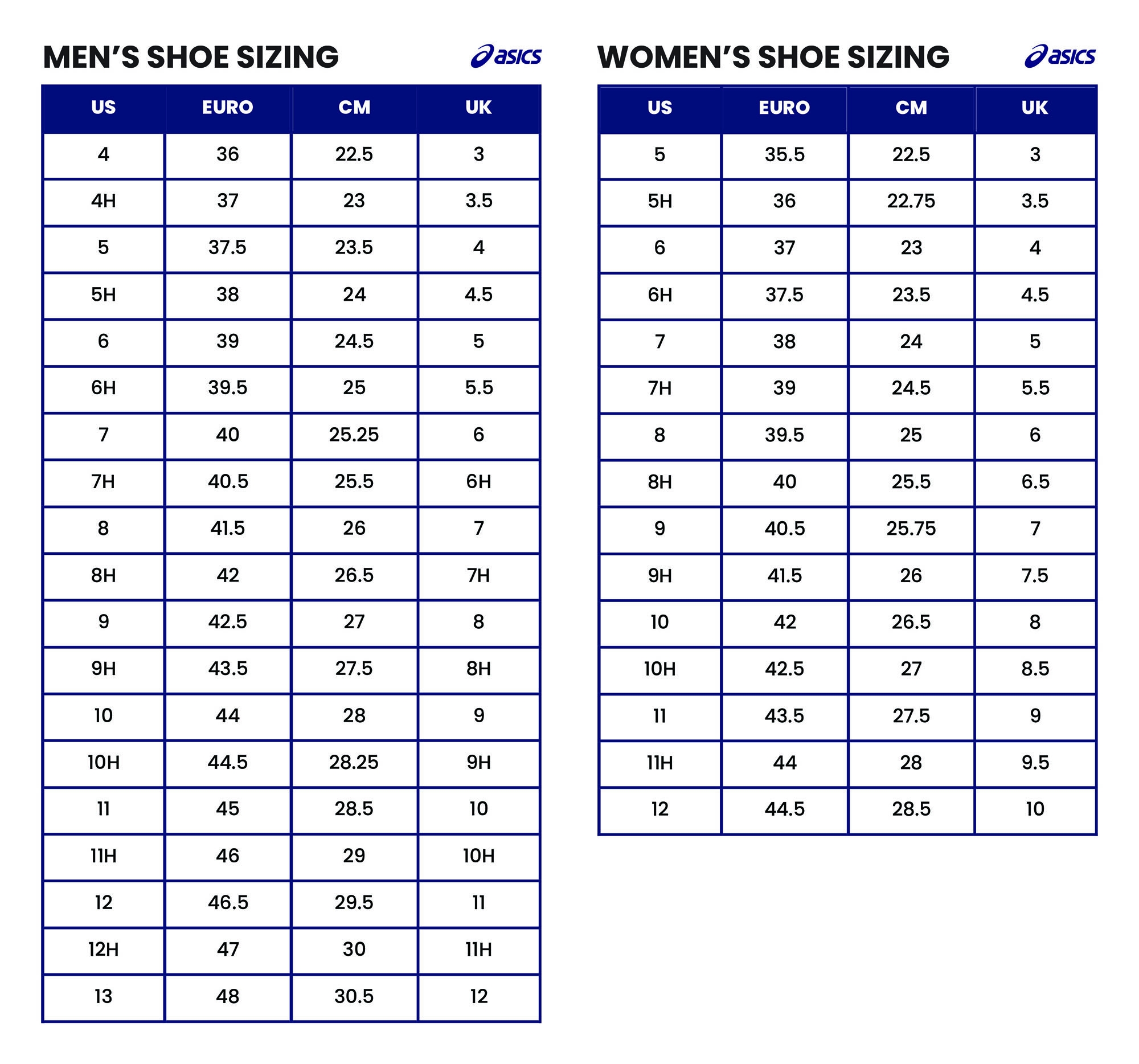 Printable Shoe Sizing Chart