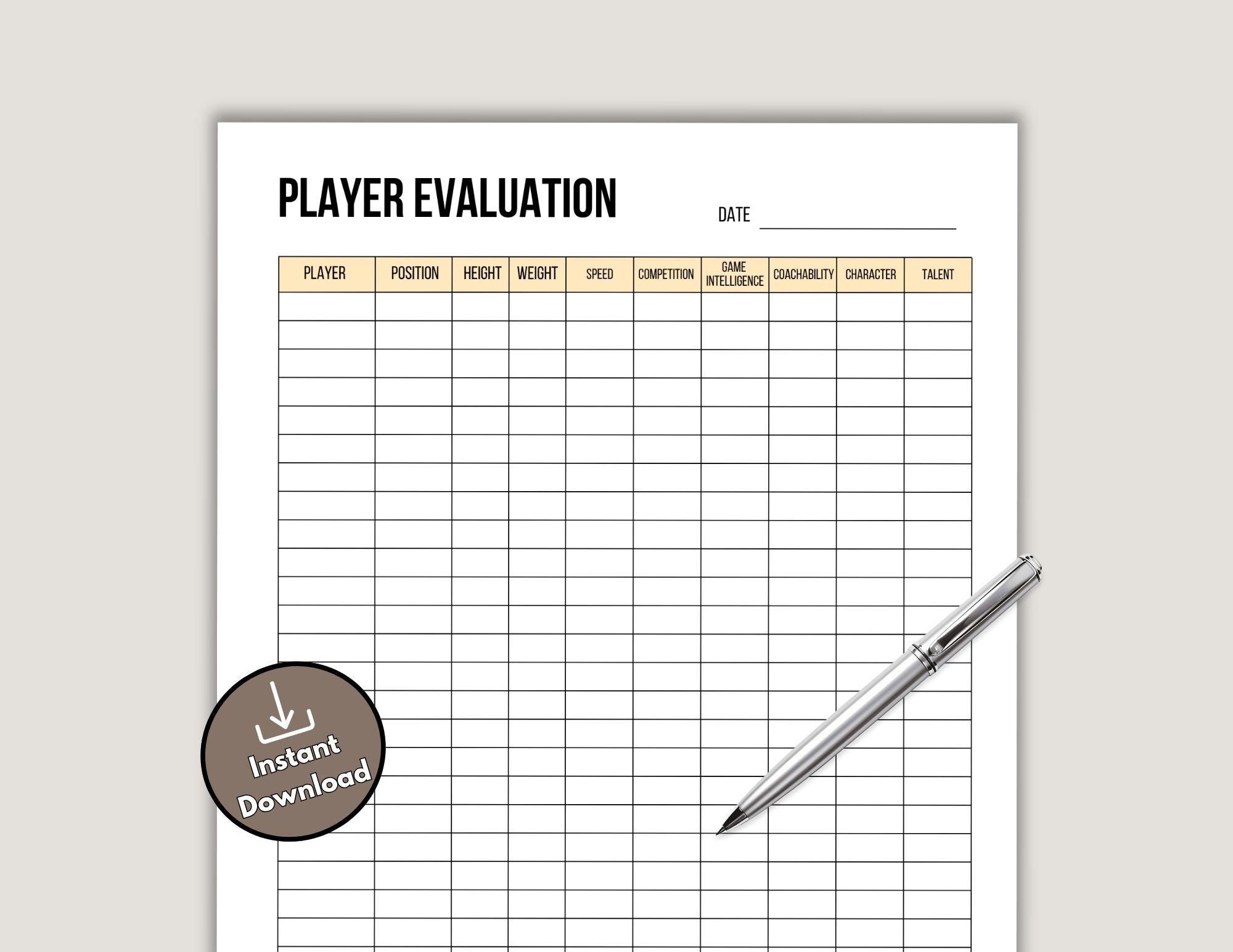 Blank Printable Football Depth Chart