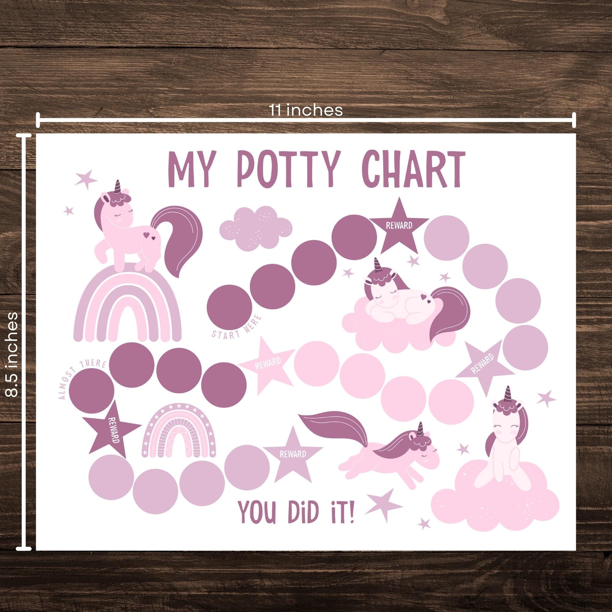 For Toddler Girls Unicorn Reward Chart Printable Unicorn Sticker Chart Daily Chore Chart Kids Routine Sticker Chart Cute Rainbow Reward Potty Chart Potty Training Chart