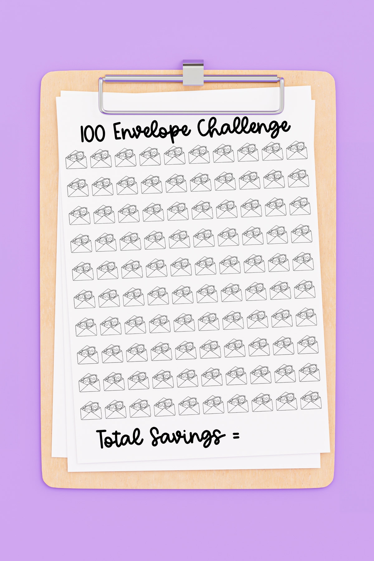 Free 100 Envelope Challenge Printable Chart To Save Money