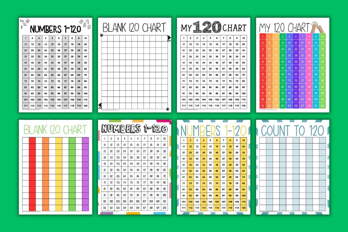 Free 120 Chart Printable For Kids