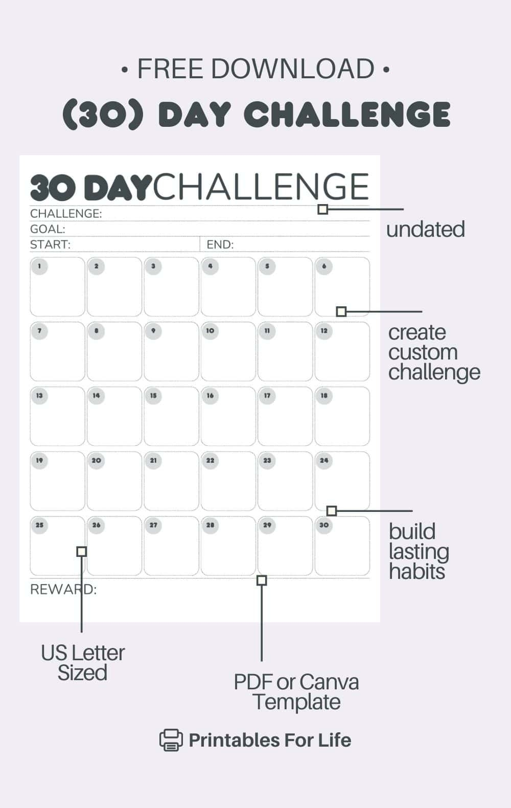 30 Day Chart Printable Free