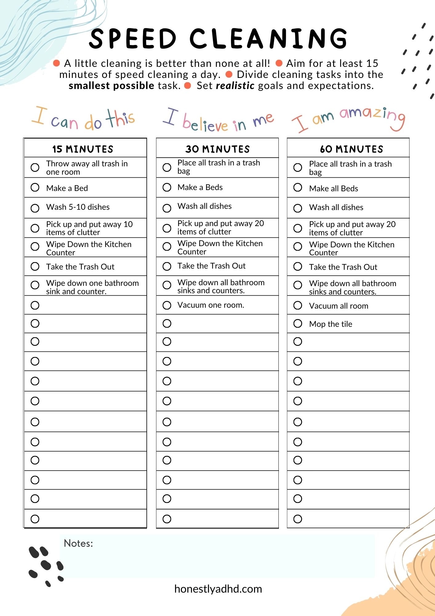 Free ADHD Cleaning Checklist How To Clean With ADHD Honestly ADHD