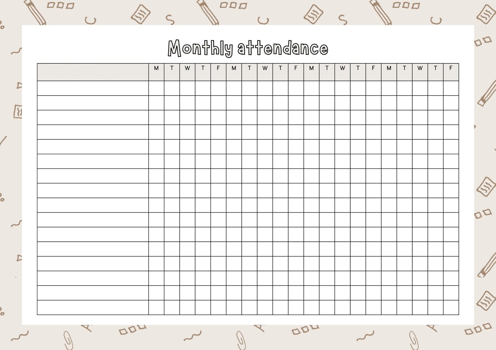 Free And Customizable Attendance Templates