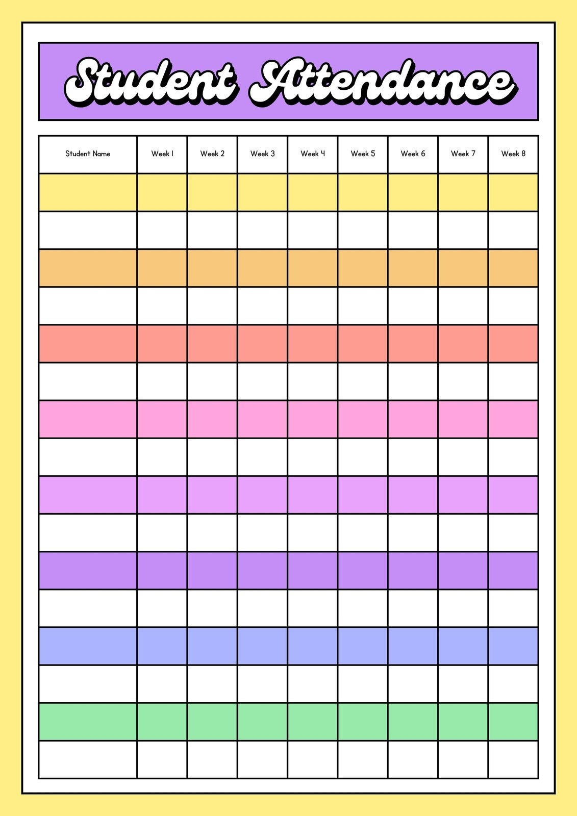 Free And Customizable Attendance Templates Free And Customizable Attendance Templates