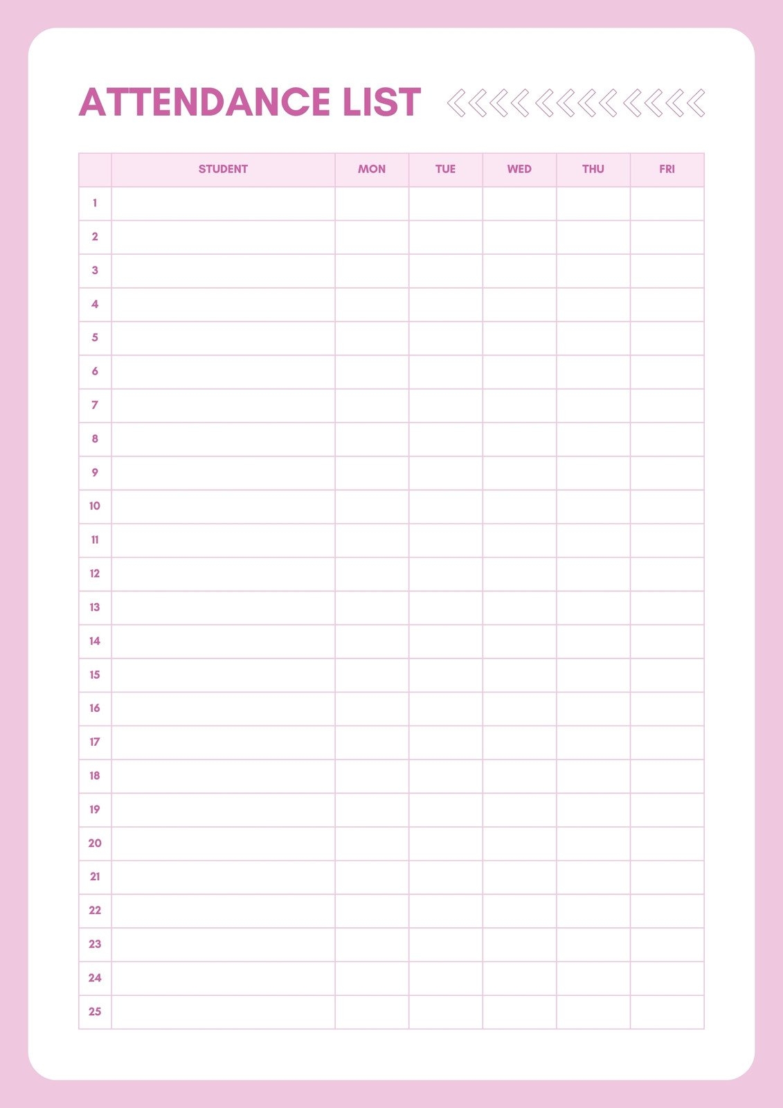 Attendance Chart For Classroom Printable Attendance Chart For Classroom Printable
