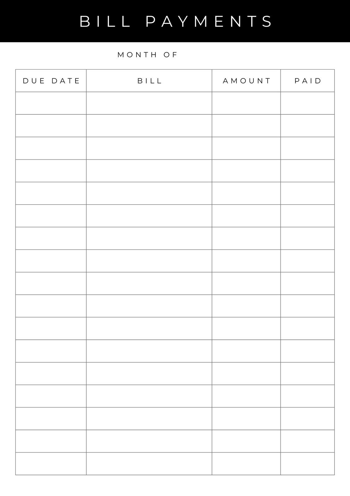 Money Management Chart Printable Money Management Chart Printable