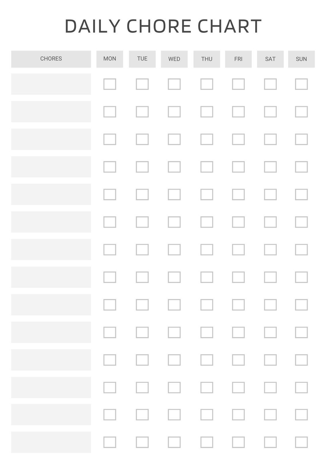Free And Customizable Chore Templates Free And Customizable Chore Templates