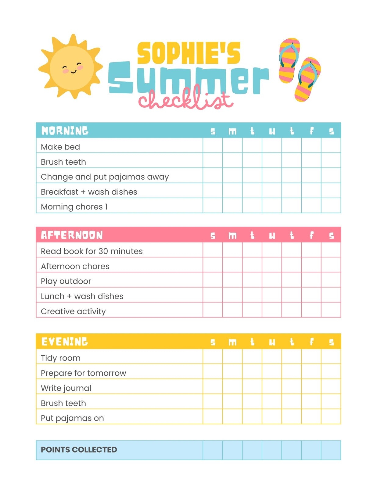 Free And Customizable Chore Templates